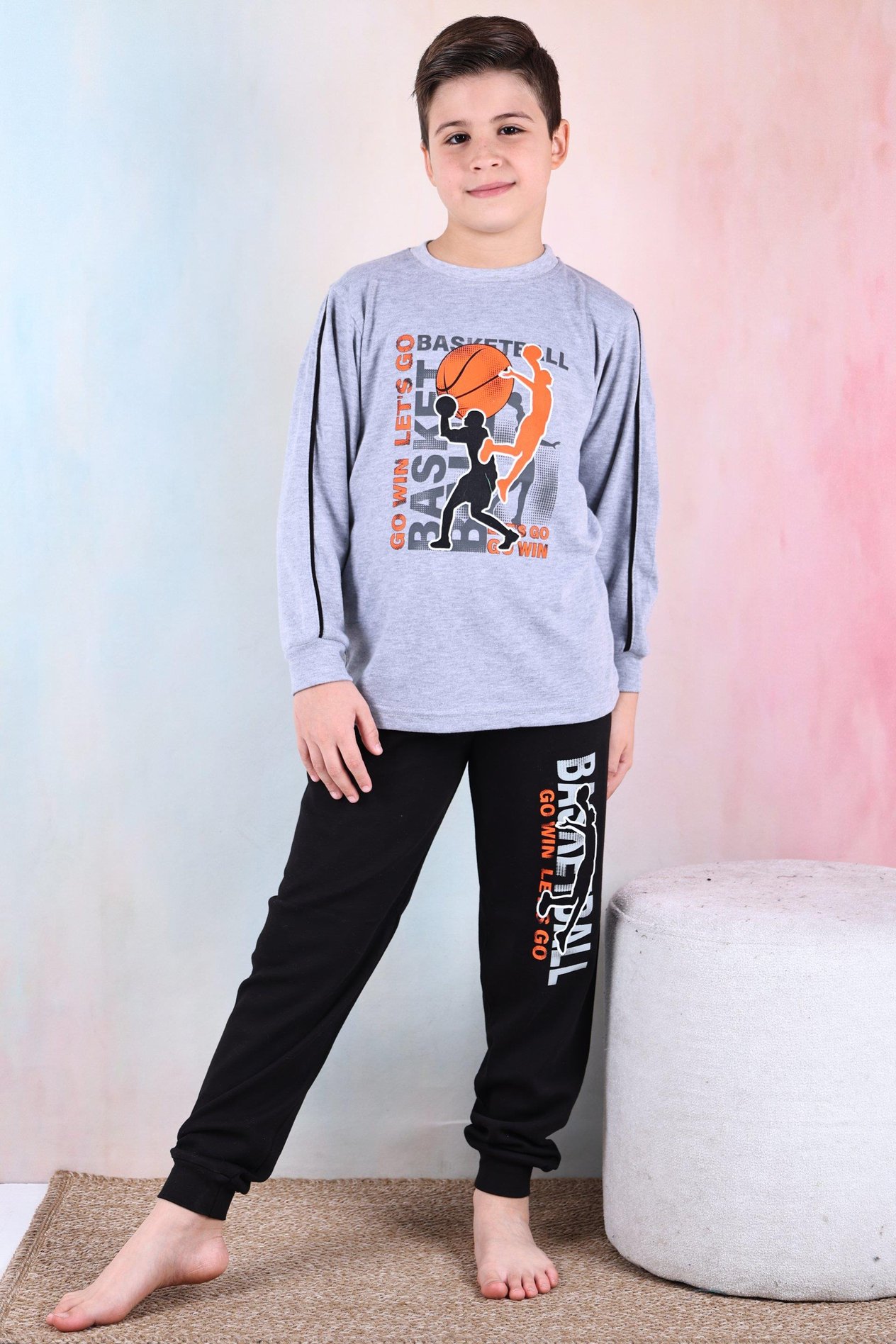 Kapitex 5180 Erkek Çocuk Desenli Uzun Kol Pijama Takımı
