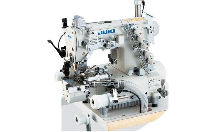 JUKI MF-7913-E11-B56-PL13-UT56-MC37C / SC921 / P18 Elektronik İplik Kesmeli, Merdaneli, Boxer Tüp Bel Lastik Reçme Makinası