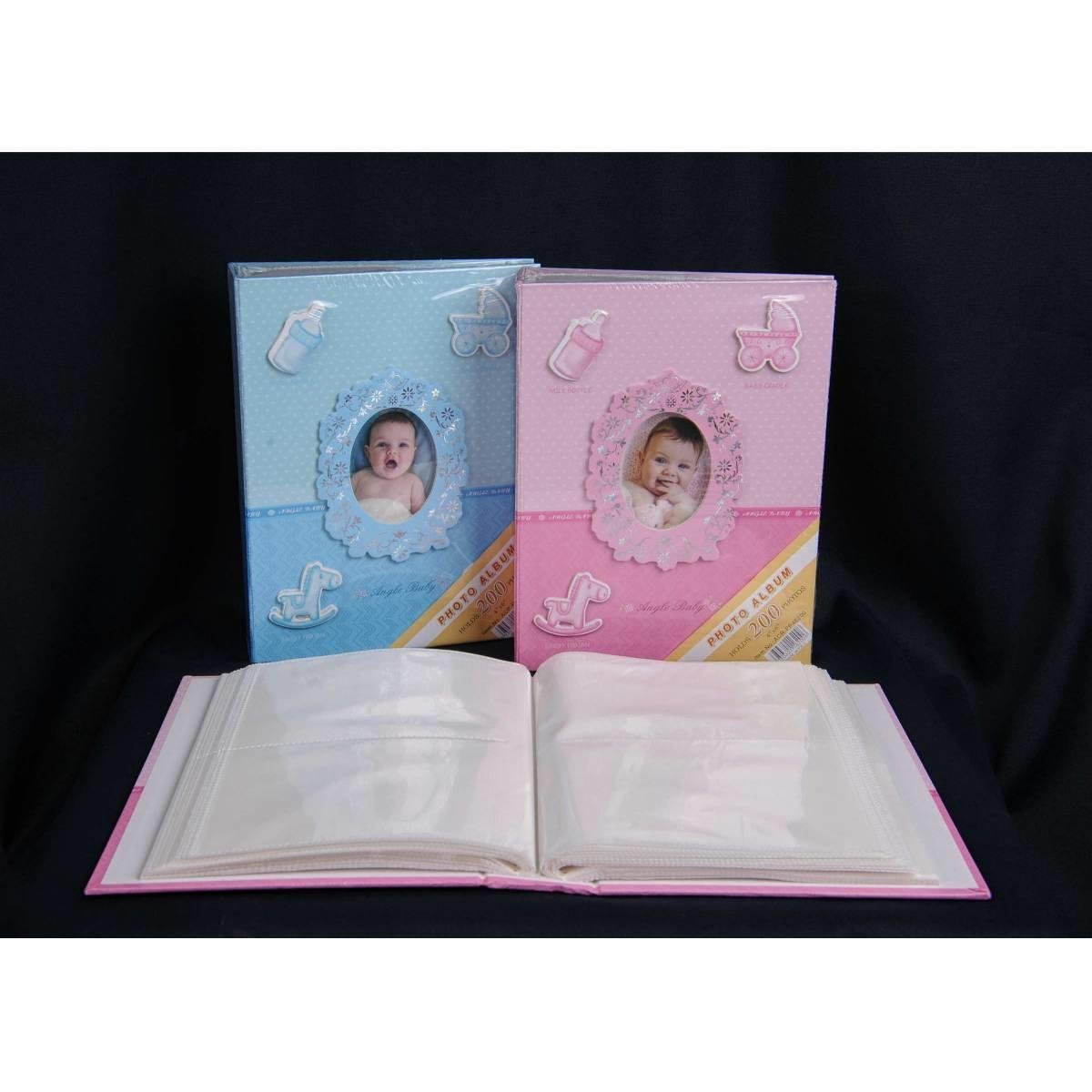 10x15 cm 200'lük Pembe Bebek Desenli Fotoğraf Albümü