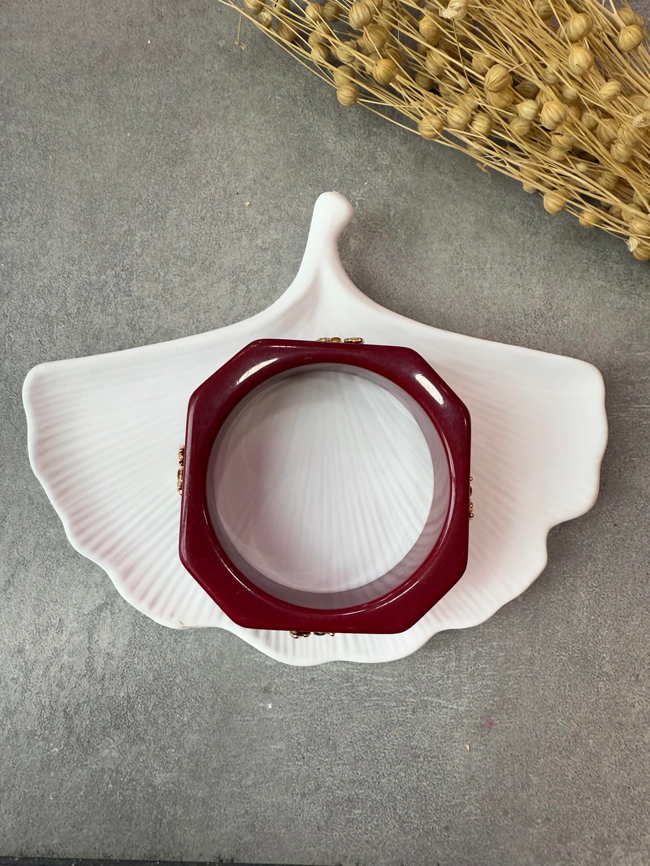 Bordo Arı Detaylı Kalın Kelepçe