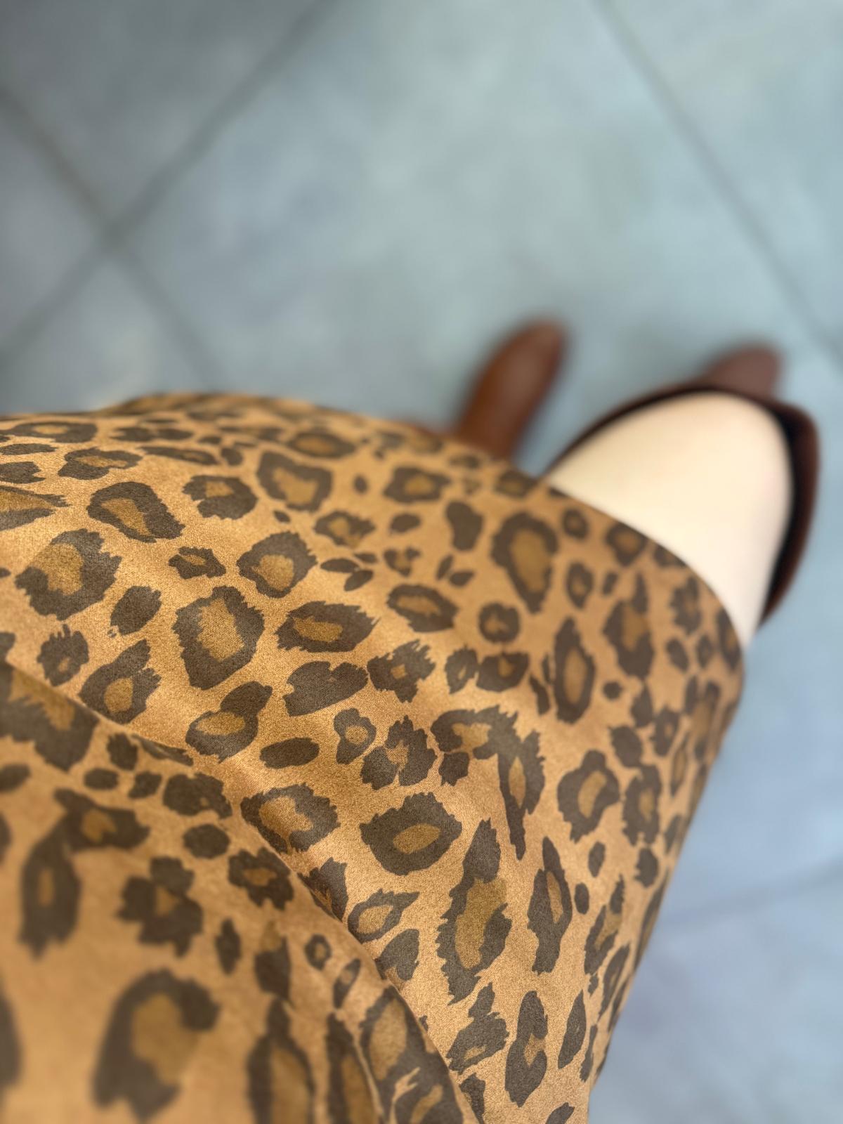 Leopar Süet Mini Etek