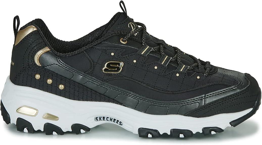 Skechers Dlites Smooth Nostalgia Kadın Siyah Spor Ayakkabı Siyah Gold