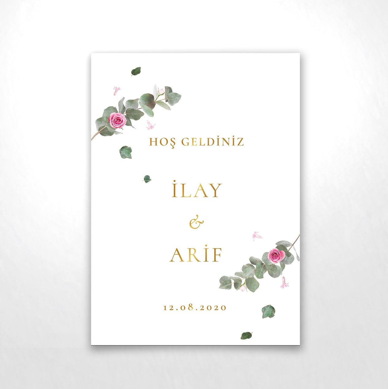 Rose Okaliptus Karşılama Panosu