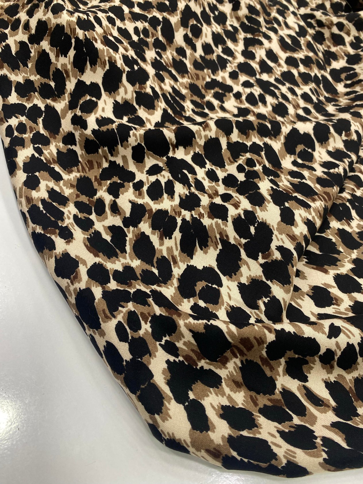 Leopar Desenli Pamuk Viskon Kumaş