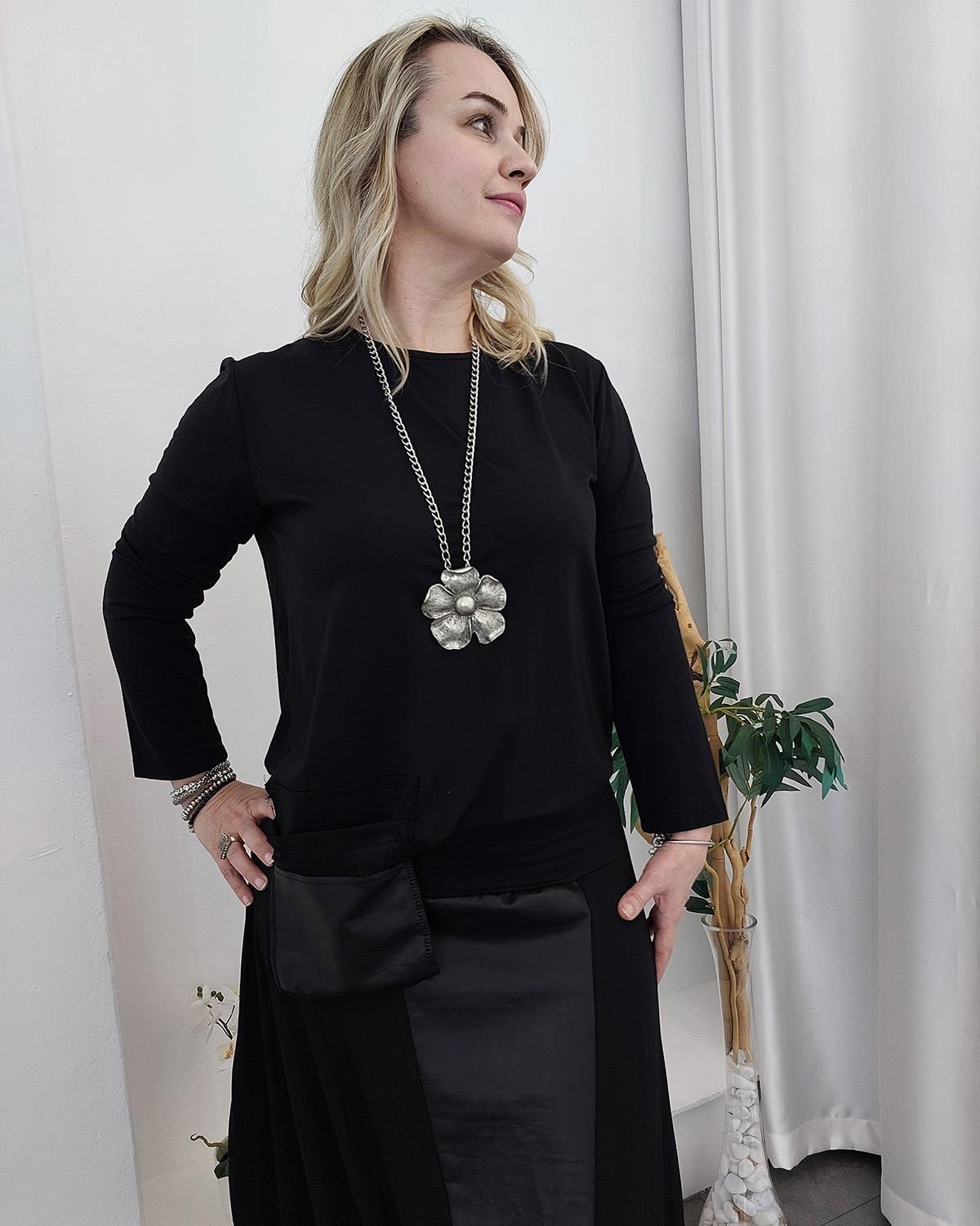  Layla Şalvar Model Etek Takım Siyah