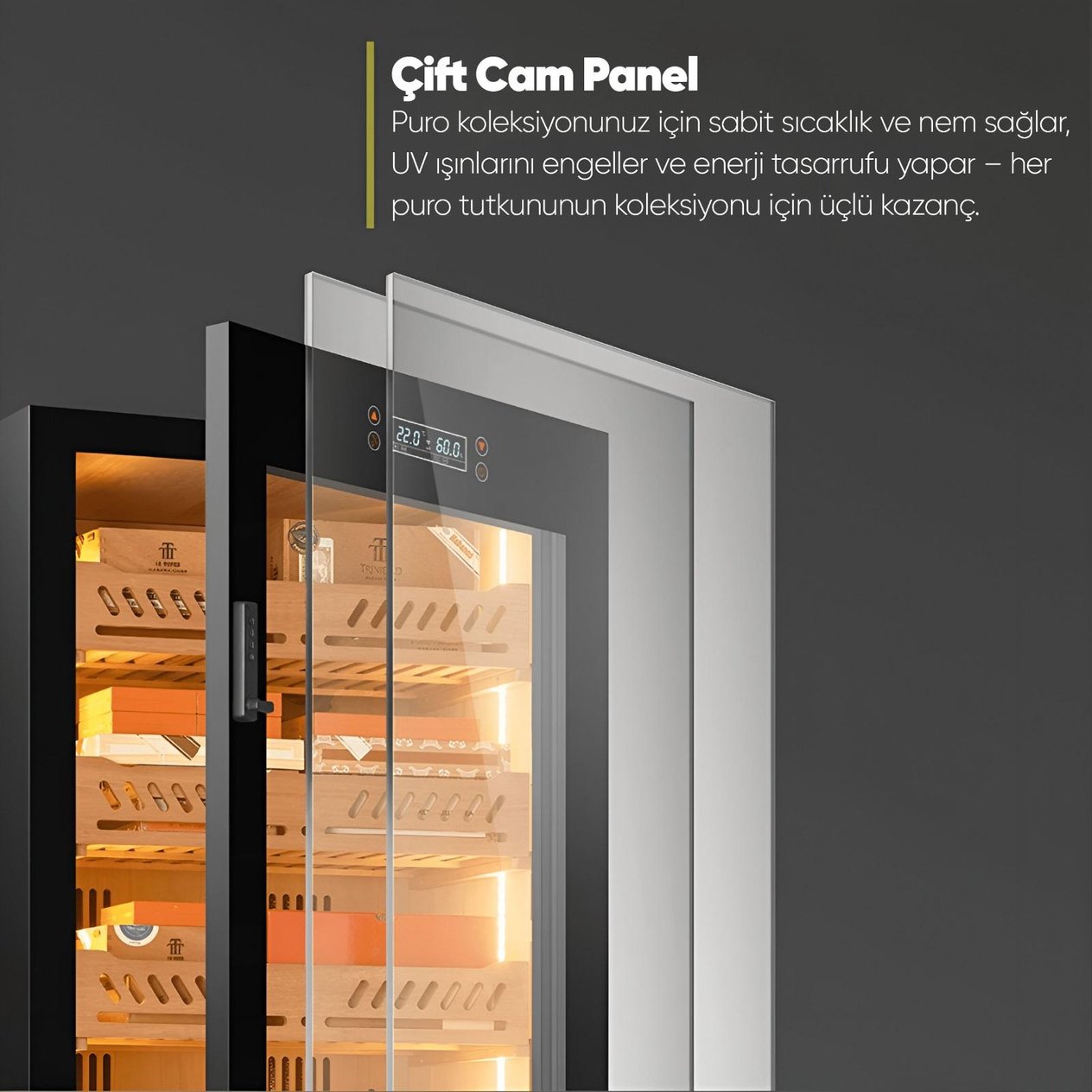 Conquistador Elektrikli Humidor-Puro Dolabı