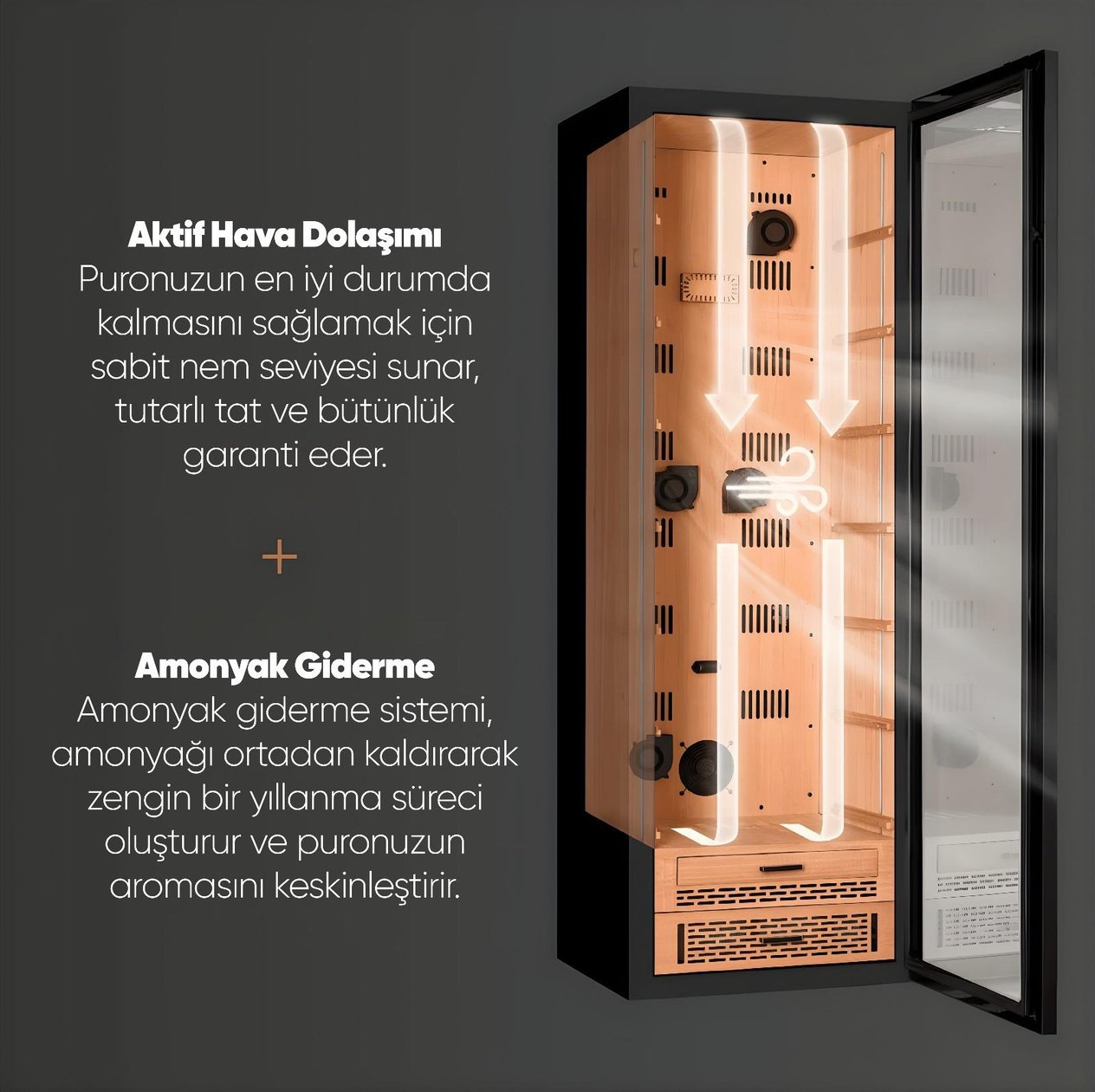 Conquistador Elektrikli Humidor-Puro Dolabı