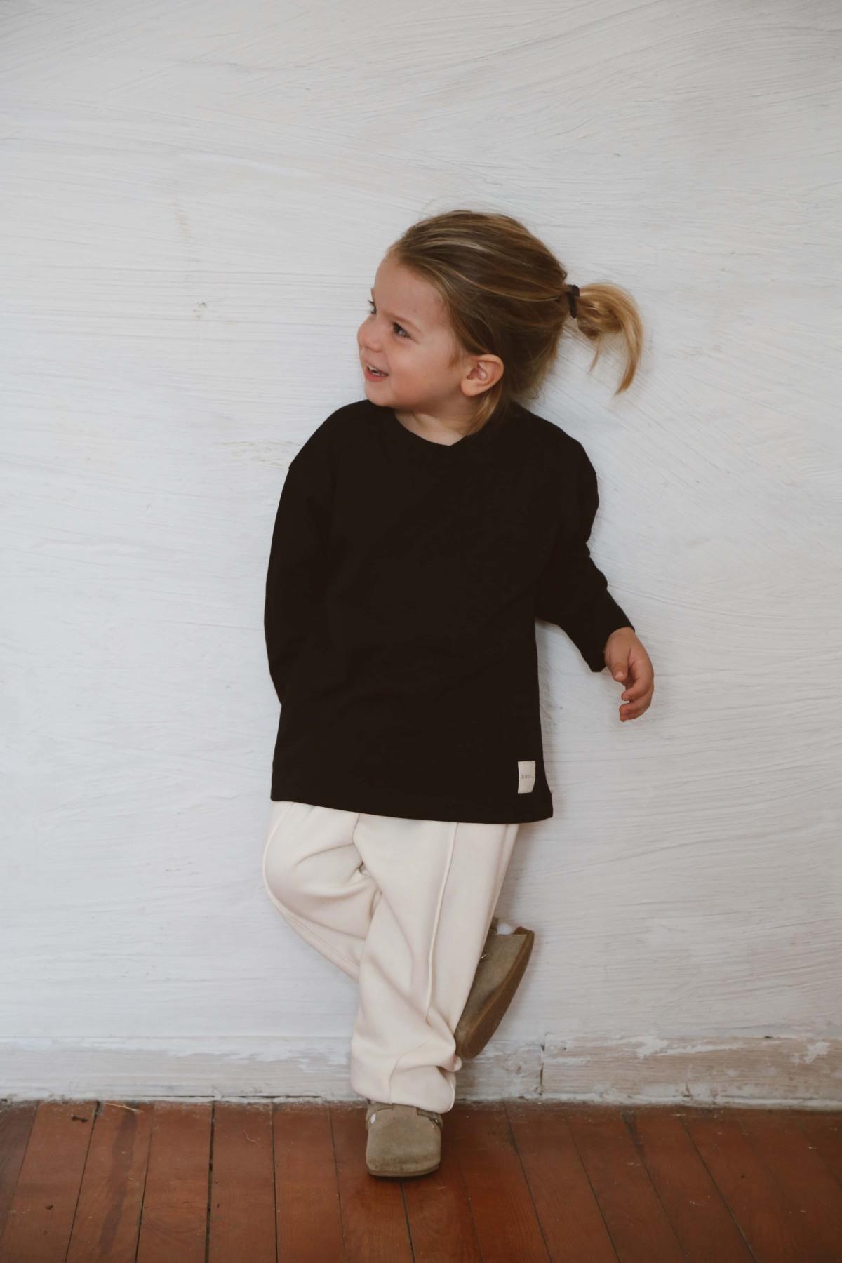 Siyah Basic Uzun Kollu T-shirt