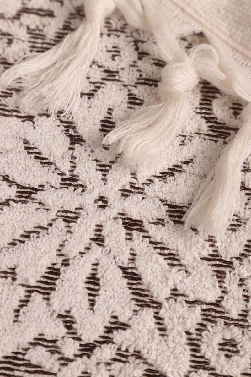 Bambu Nakışlı El ve Yüz Havlusu 50*90 4375 | Kahverengi