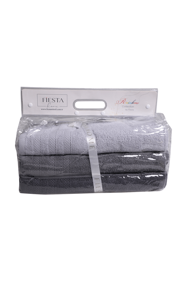 Fiesta Soft Rainbow El ve Yüz Havlu 3 lü Set 1524 | Gri