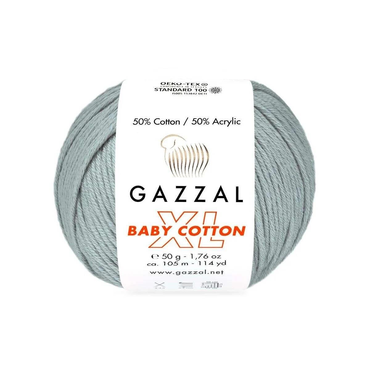 Gazzal Baby Cotton XL El Örgü İpi Gri 3430
