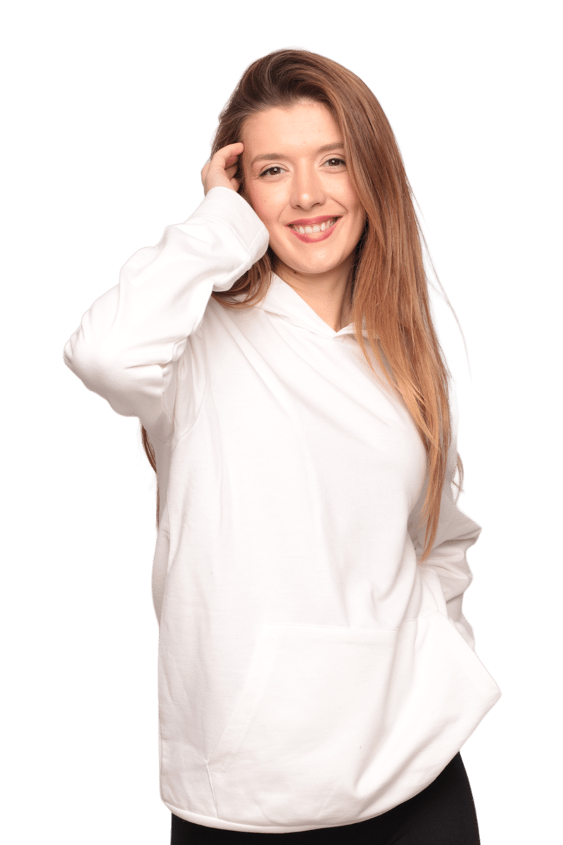 Kapşonlu 3 İplik Sweatshirt 0153 | Ekru