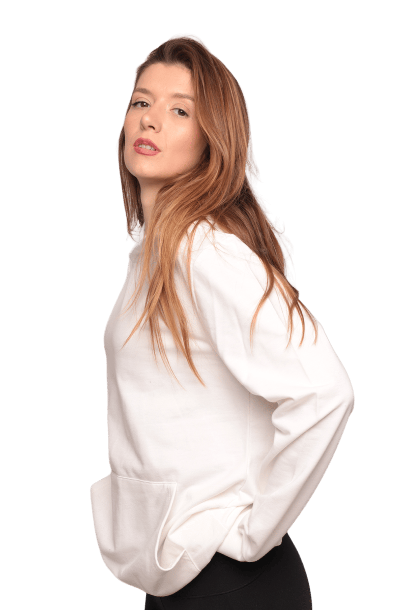 Kapşonlu 3 İplik Sweatshirt 0153 | Ekru
