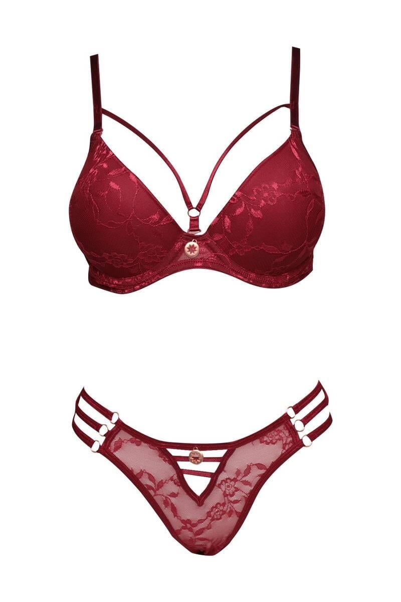 Le Jardin Alba Push-up Sütyen Takım 5055 | Bordo