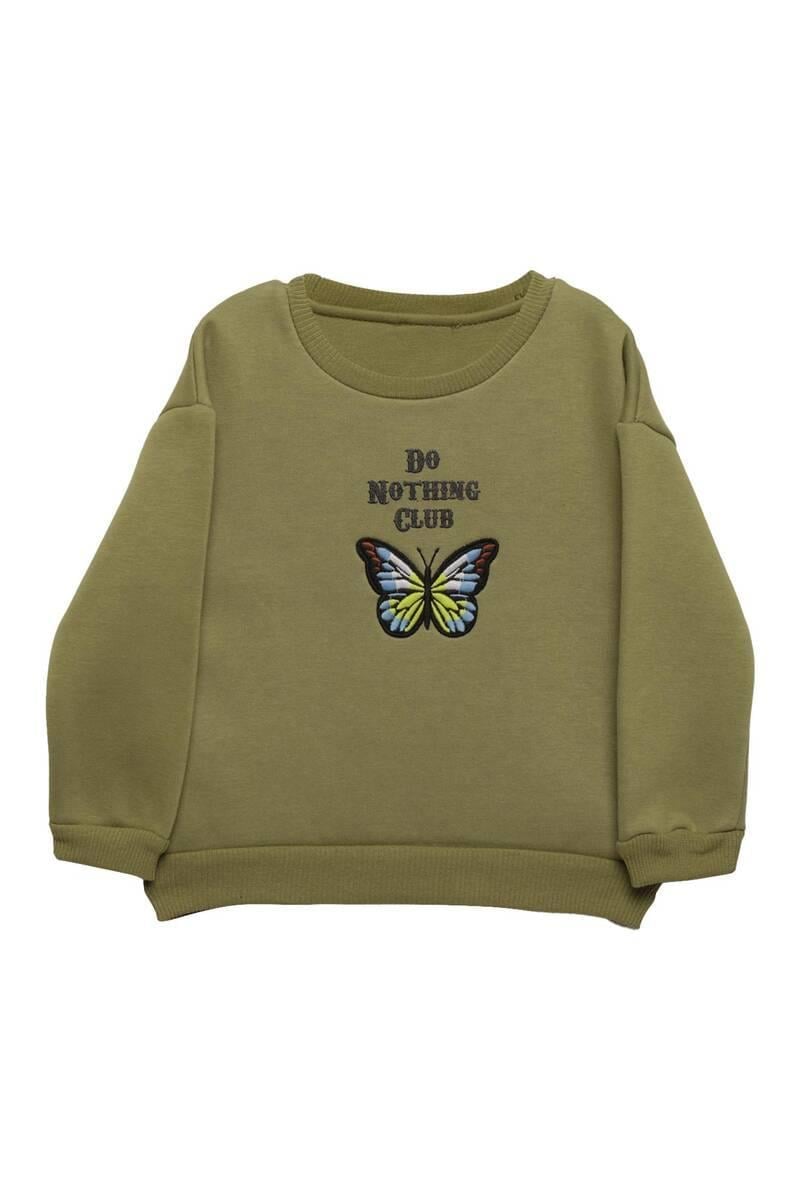 Şardonlu Kız Çocuk Sweatshirt 623553 | Haki