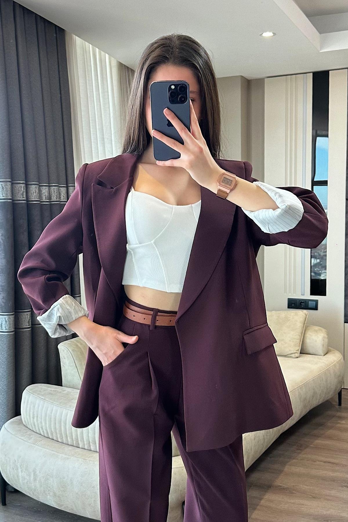 ŞERİT ASTARLI BLAZER CEKET 