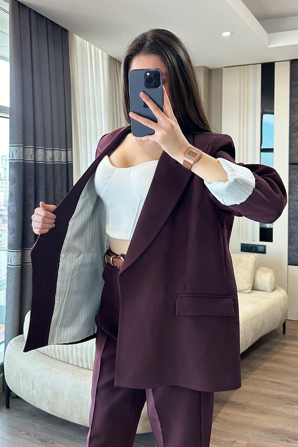 ŞERİT ASTARLI BLAZER CEKET 