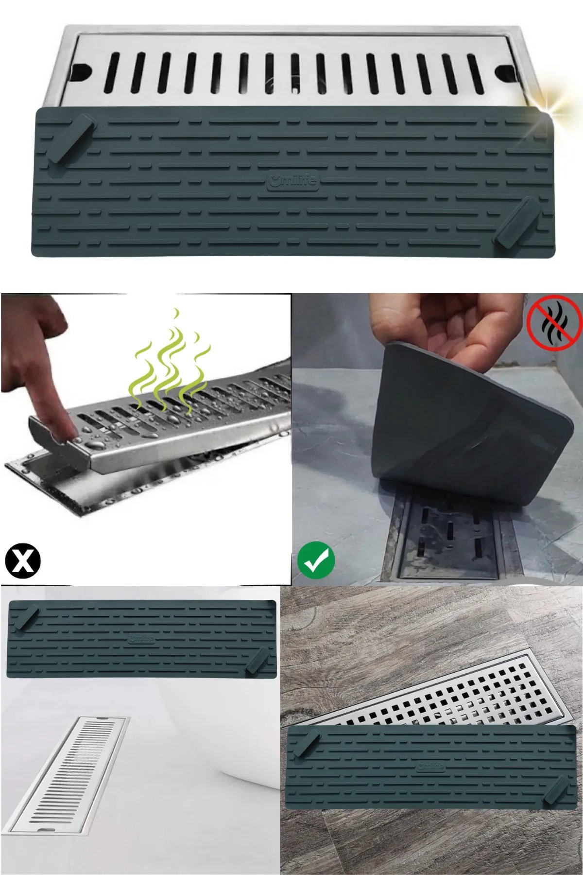  Siyah Renk Uzun Model Kötü Koku Önleyici Silikon Mat Banyo Mutfak Lavabo Balkon Gider Tıpası Kapağı