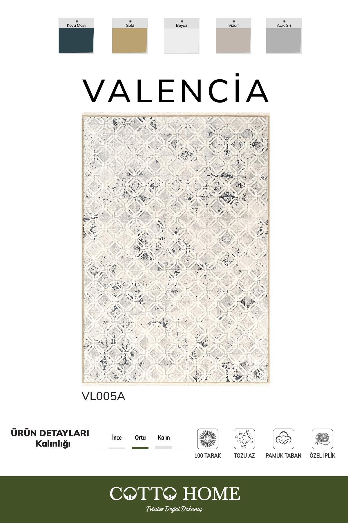 Valencıa VL005A Modern Desen Halı Özel Akrilik İplik Pamuk Taban