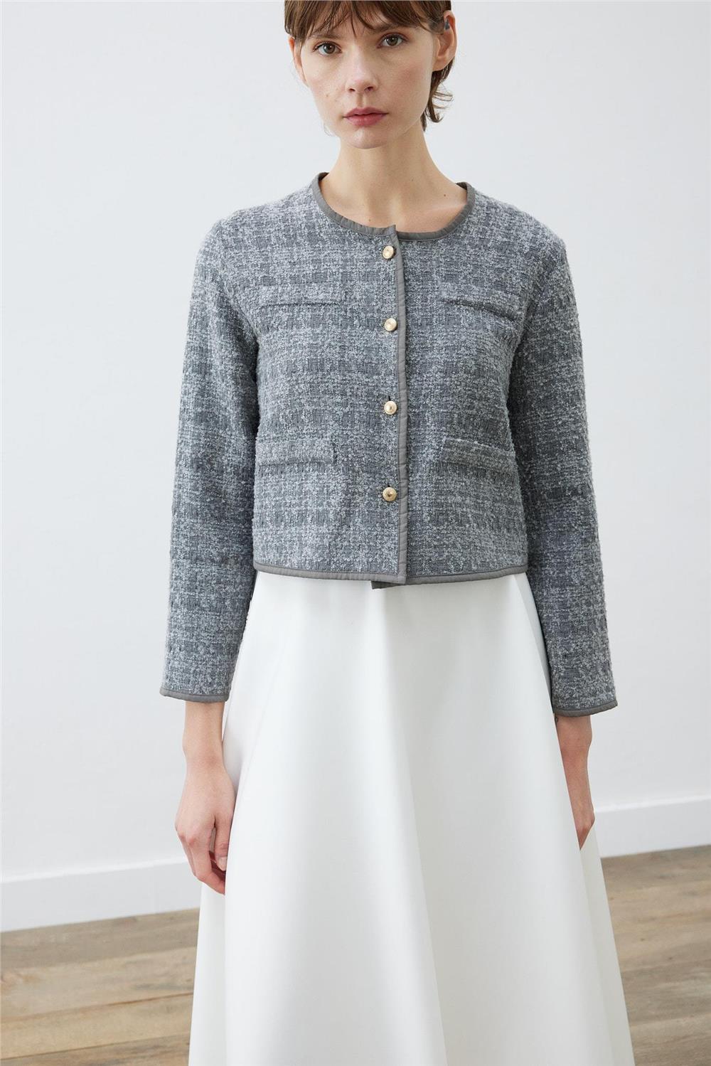 TD SALLY TUVİT CEPLİ KISA HIRKA/ANTRASİT/1