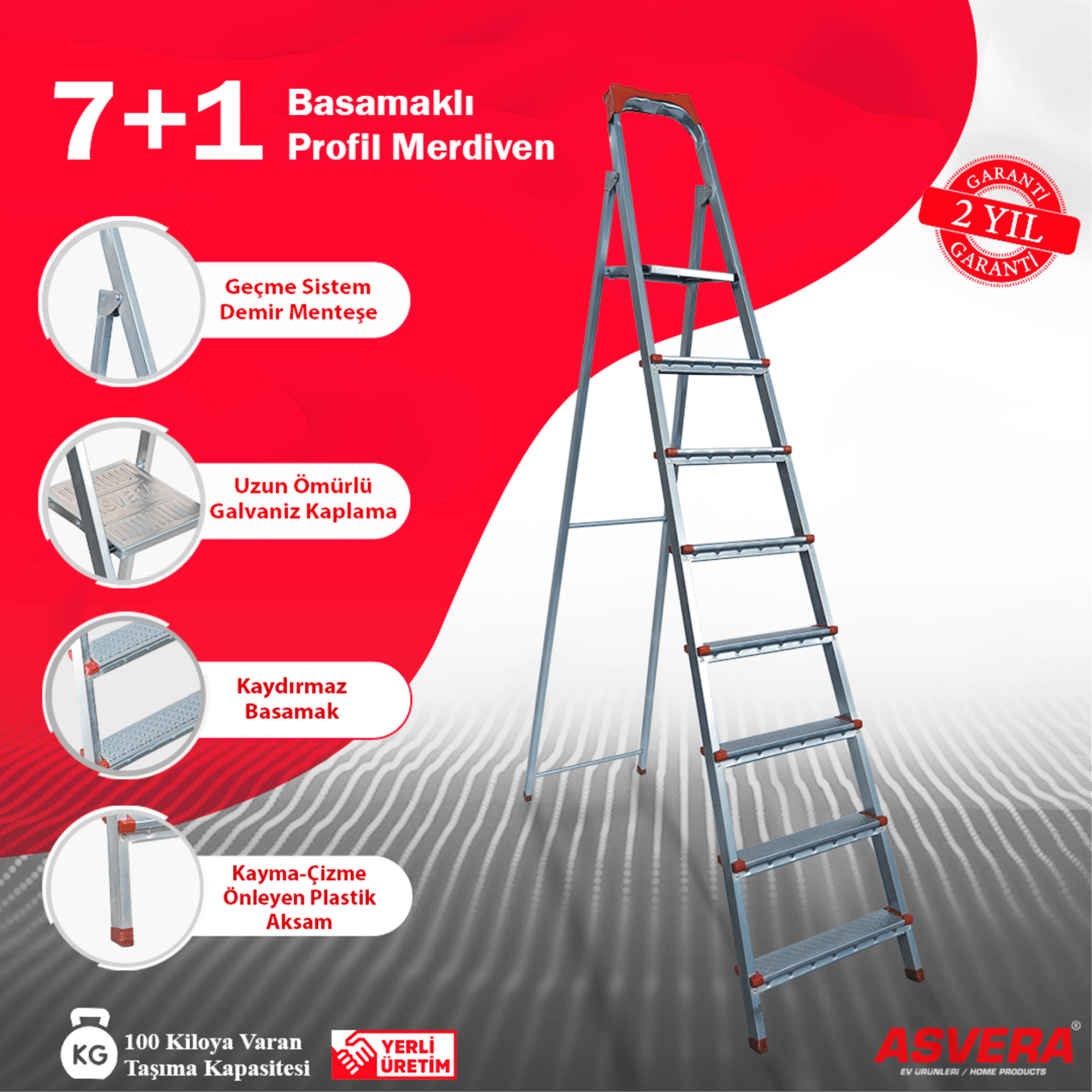 ASVERA 7+1 BASAMAKLI PROFİL MERDİVEN - Asvera Ev Ürünleri - ASVERA 7+1 BASAMAKLI PROFİL MERDİVEN Profil Merdivenler ASVERA ASVERA | Yerli Üretim Ev Gereçleri – Merdiven, Kurutmalık, Ütü Masası & Daha Fazlası - Türkiye’nin Güvenilir Markası, Türkiye’nin Güvenilir Markası asvera, yerli üretim ev ürünle - Profil Merdivenler