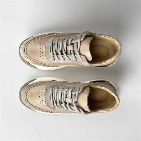 Erkek Hakiki Deri Bej Sneaker TG-101