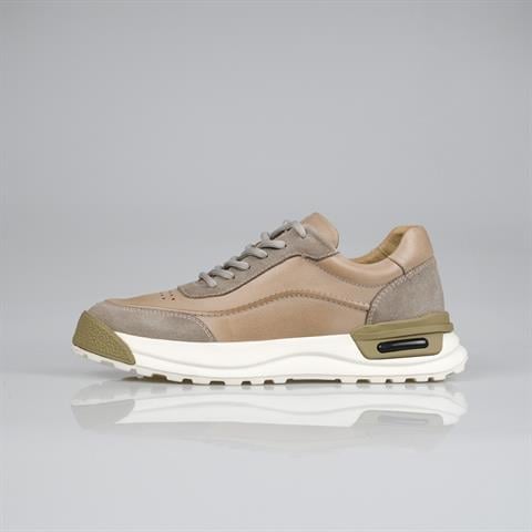 Erkek Hakiki Deri Bej Sneaker TG-101