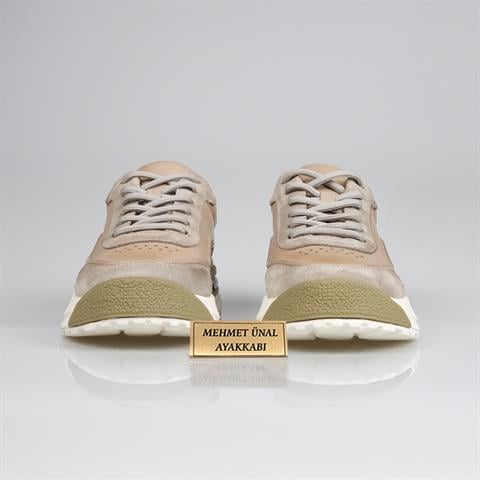 Erkek Hakiki Deri Bej Sneaker TG-101