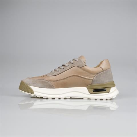 Erkek Hakiki Deri Bej Sneaker TG-101