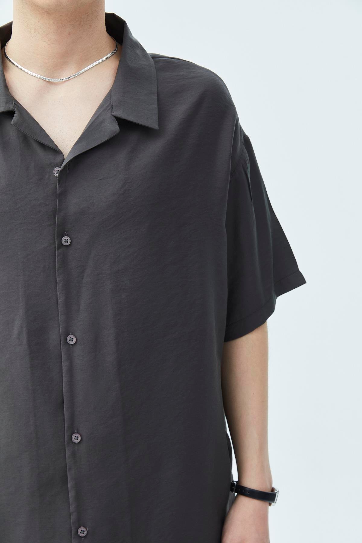 Basıc Oversize Keten Takım Antrasit