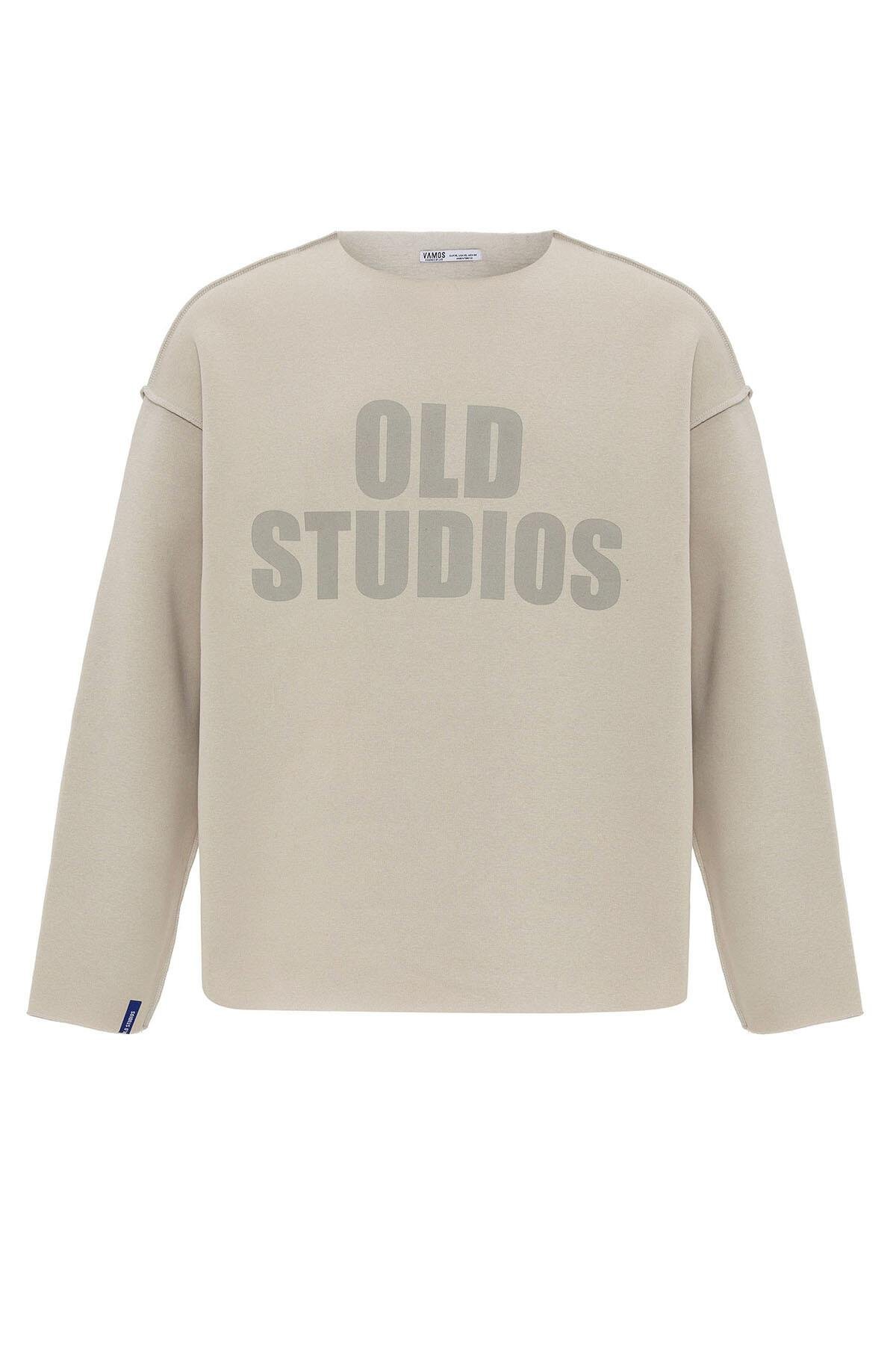 Dikiş Detaylı Overıze Sweatshirt Buz Grisi