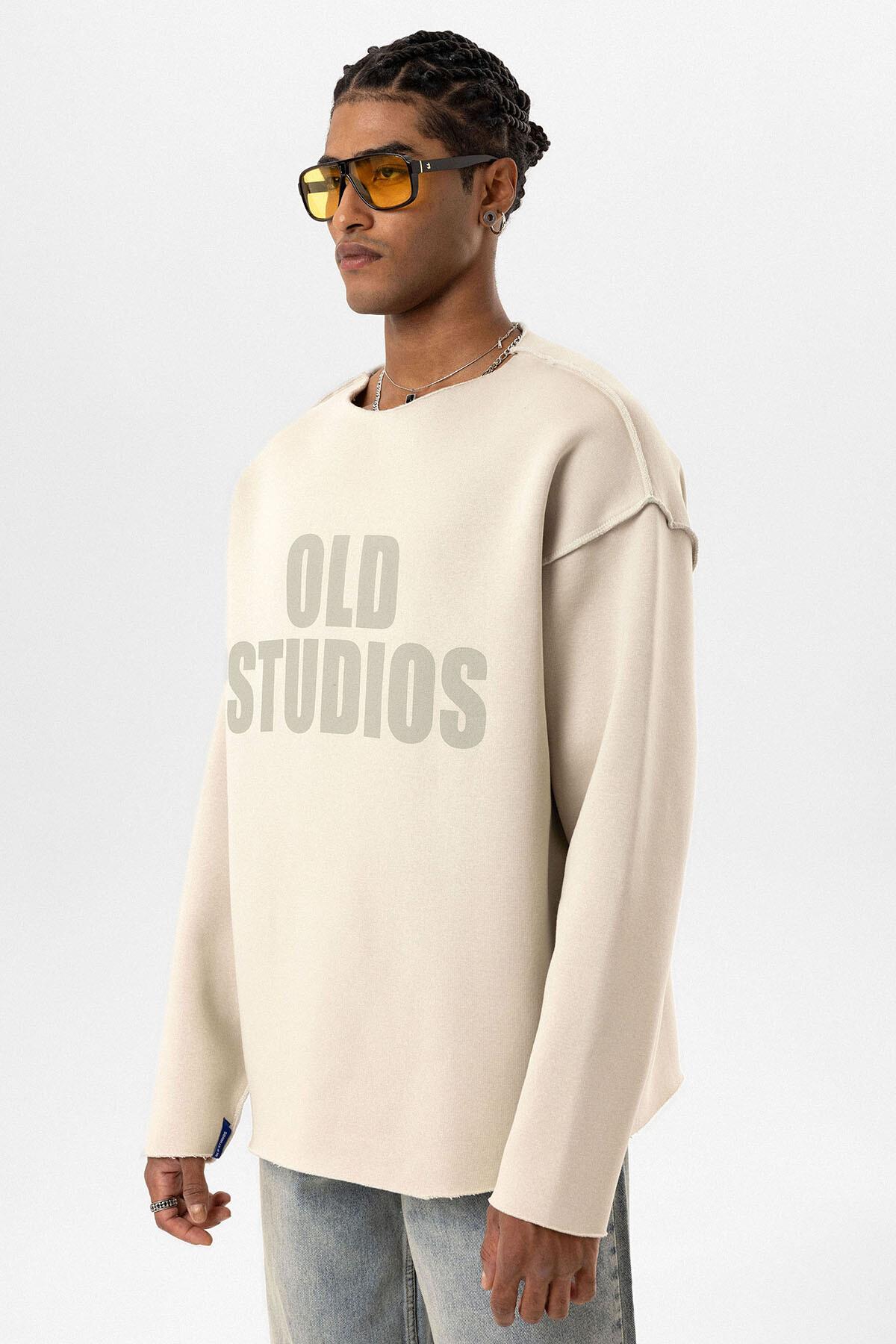Dikiş Detaylı Overıze Sweatshirt Buz Grisi
