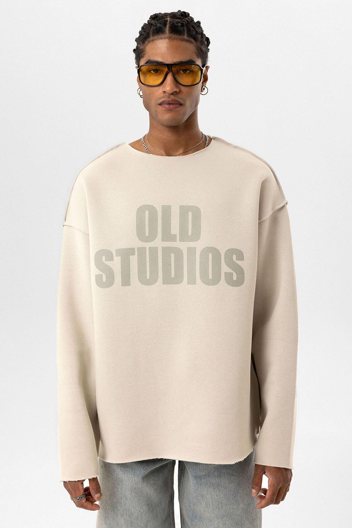 Dikiş Detaylı Overıze Sweatshirt Buz Grisi