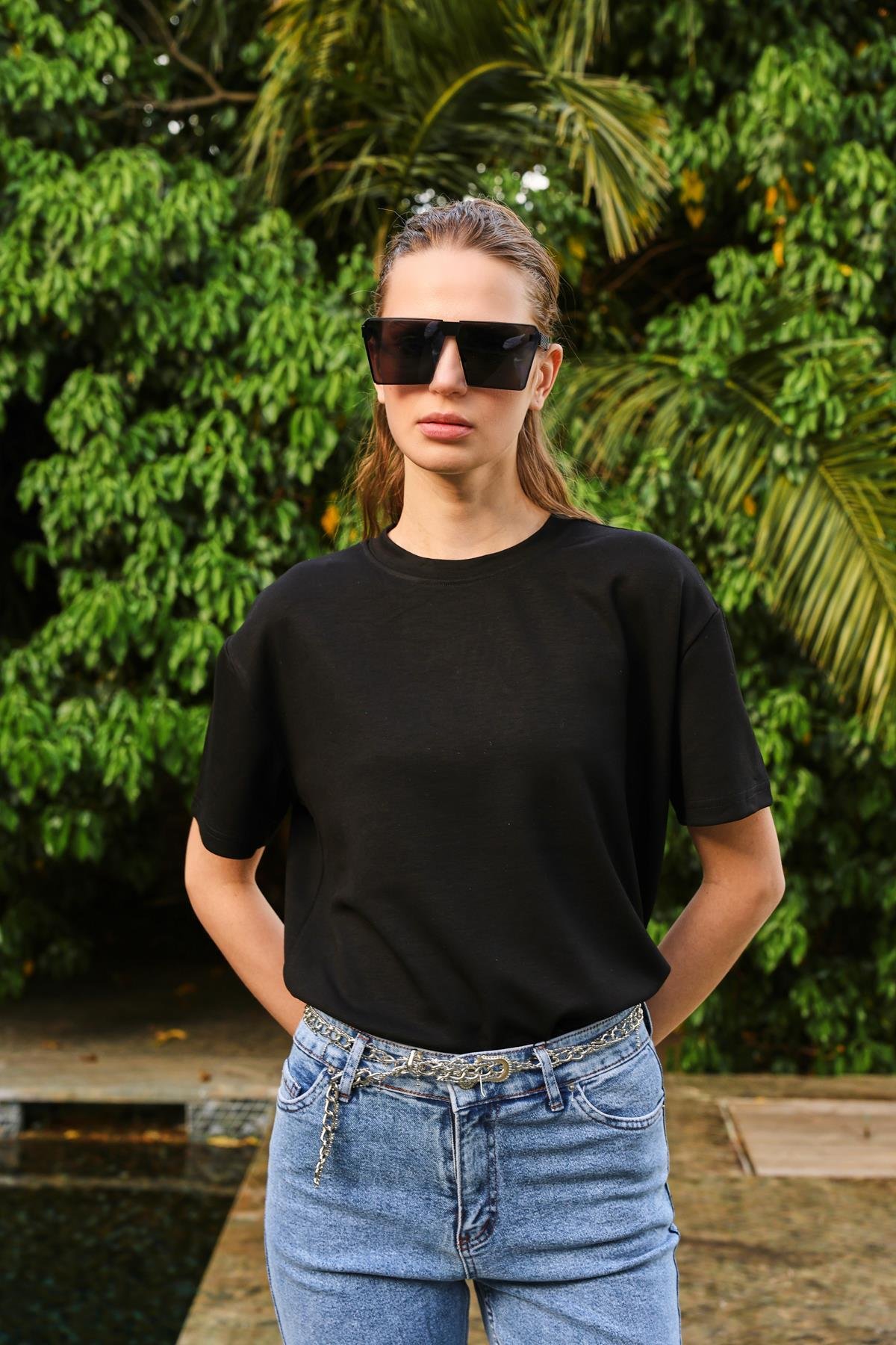 Amore basic T-shirt Siyah