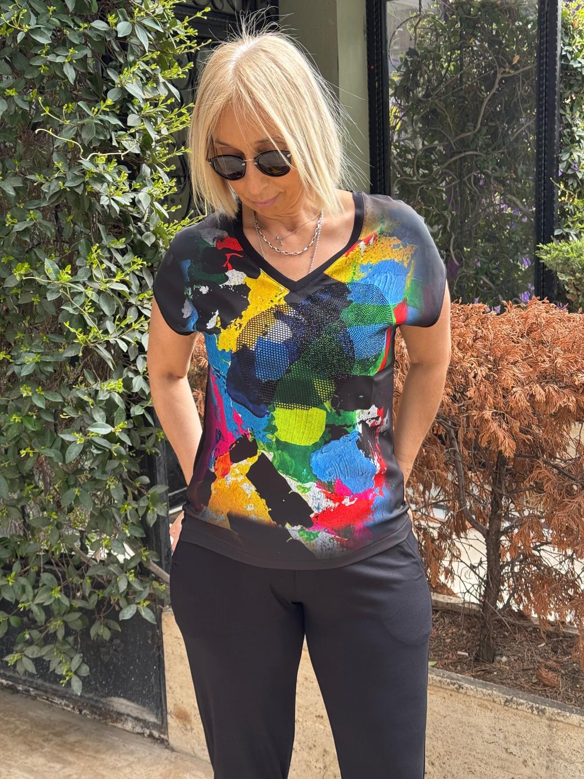 Dijital Baskı File Garnili Tshirt