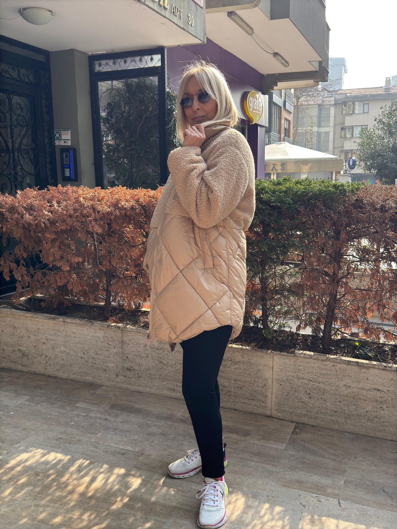 Kapitone Karışık Mont