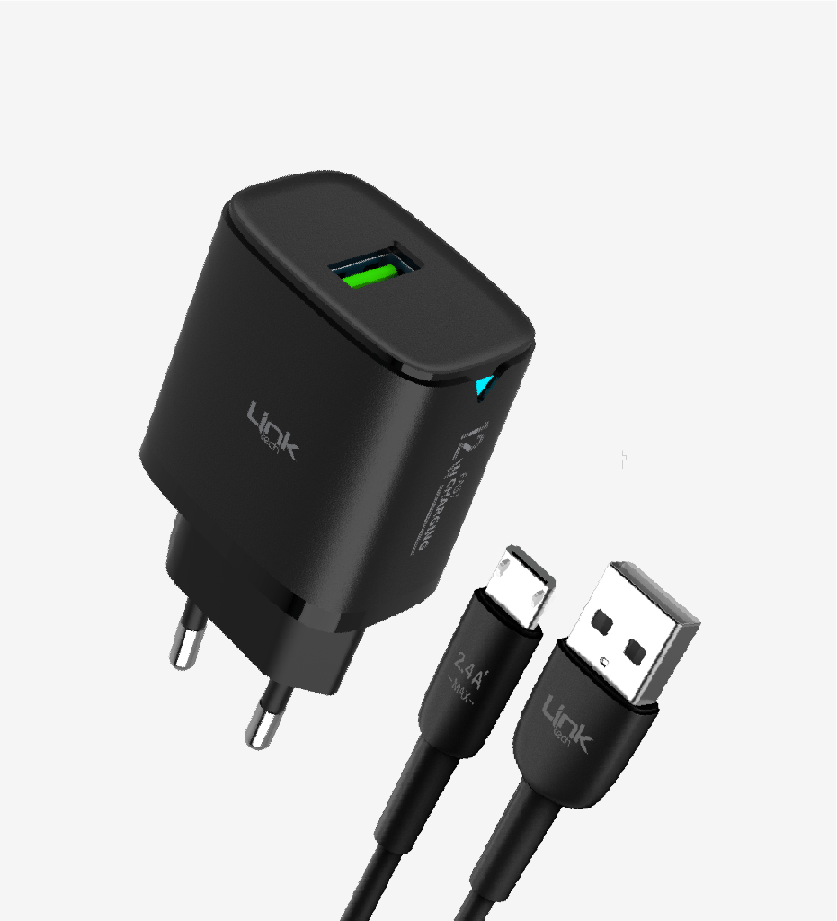TELKUR LinkTech C301 Strong 12W Micro USB Kablolu Hızlı Şarj Adaptörü 