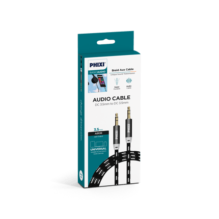 PHIXI A810 3,5mm Jack Girişli 1m Silikon Aux Kablo