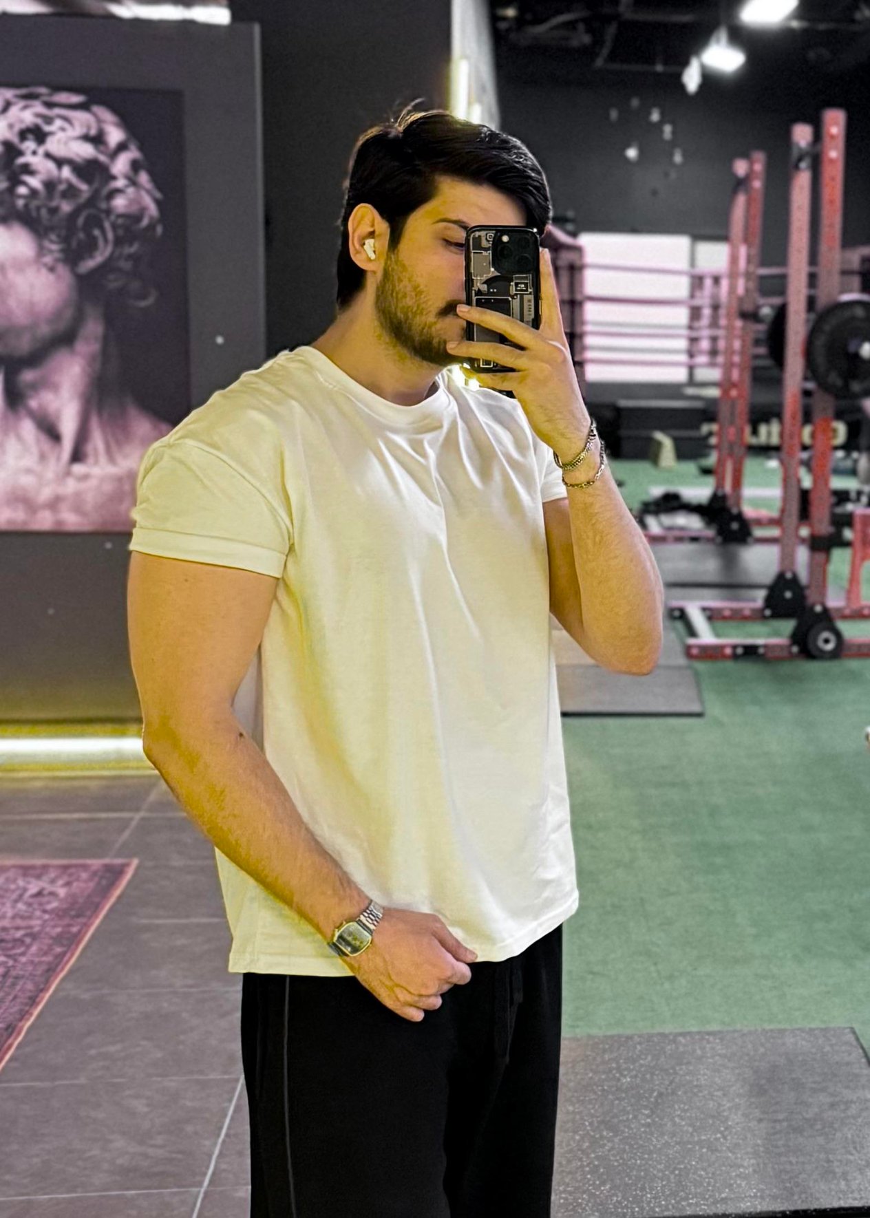 Özel kesim Kolları dar Oversize T-shirt / Beyaz - BSC03