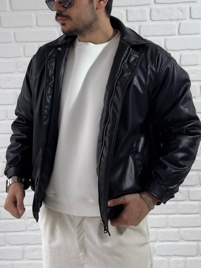 Premium Kalite Oversize Bomber Ceket/ SİYAH-MNT01