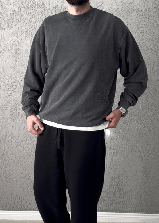 Premium Kalite Oversize Kalıp Sweatshirt/ ANTRASİT GRİ- YKM05
