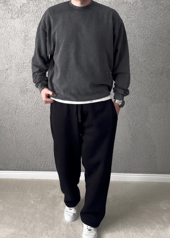 Premium Kalite Oversize Kalıp Sweatshirt/ ANTRASİT GRİ- YKM05