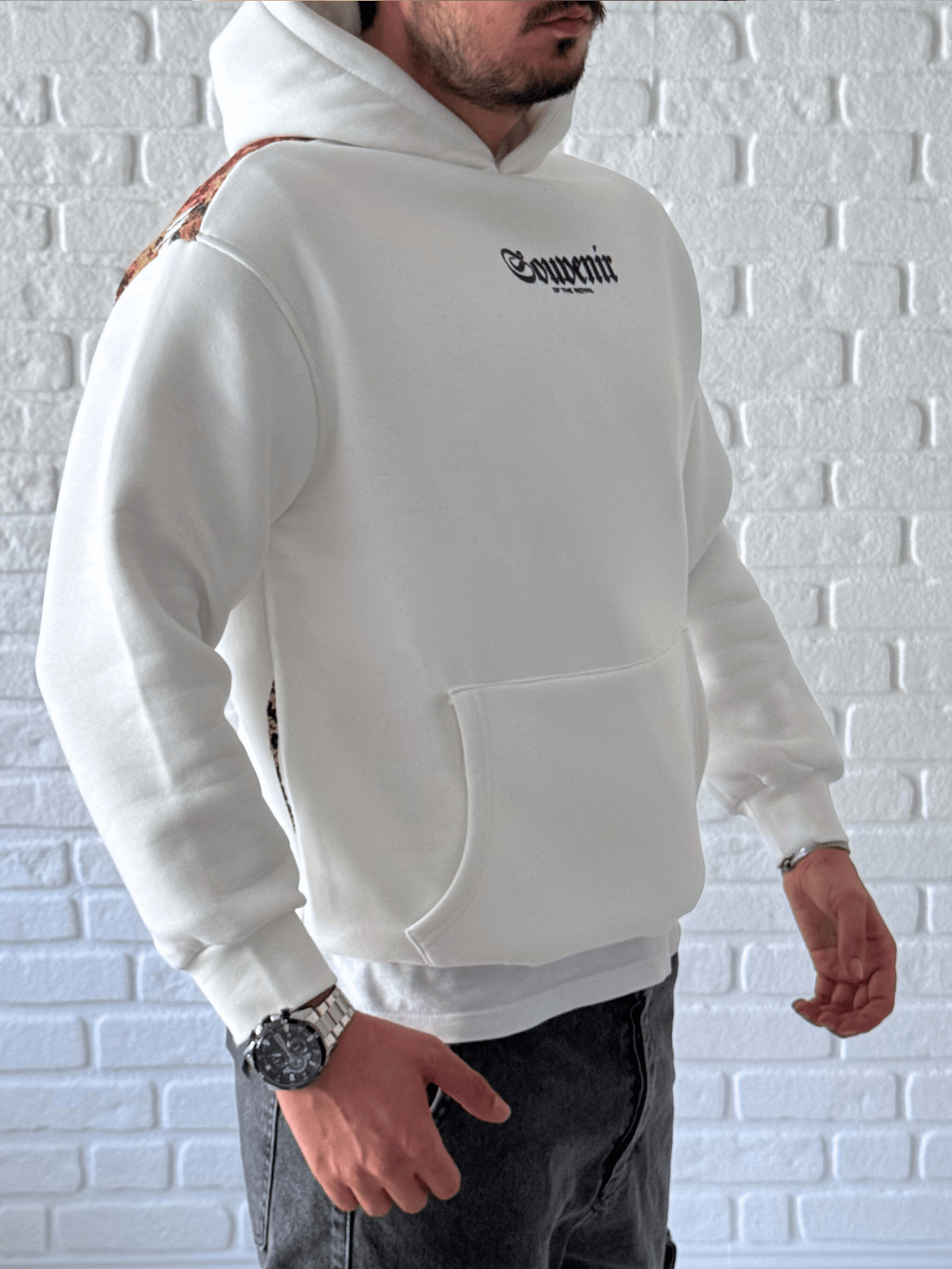 Premium Kalite Oversize Kalıp Yüksek Kaliteli Baskı Sweatshirt- Beyaz/ SWT02