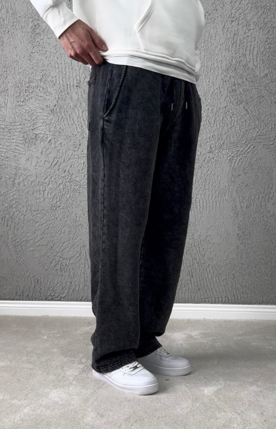 Premium Kalite Yıkamalı Baggy Eşofman Altı/ ANTRASİT GRİ - YKM06