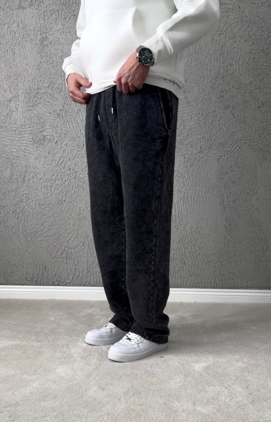 Premium Kalite Yıkamalı Baggy Eşofman Altı/ ANTRASİT GRİ - YKM06