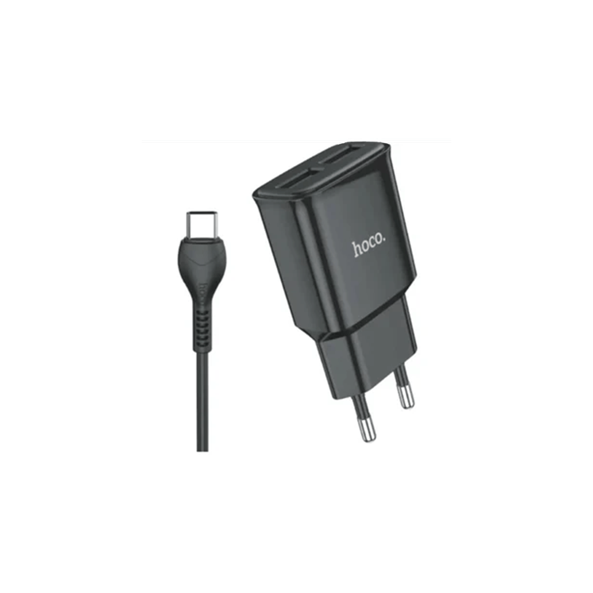 HOCO A&B ÇİFT USB GİRİŞLİ EV ŞARJ ALETİ+ŞARJ KABLO MİCRO SİYAH