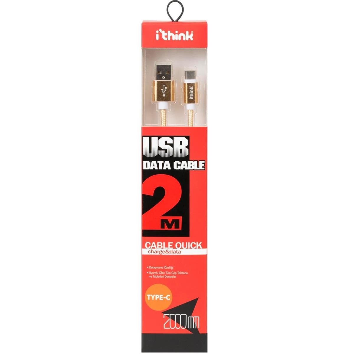 İTHİNK GOLD KABLO SPİRAL TYPE-C K24C 