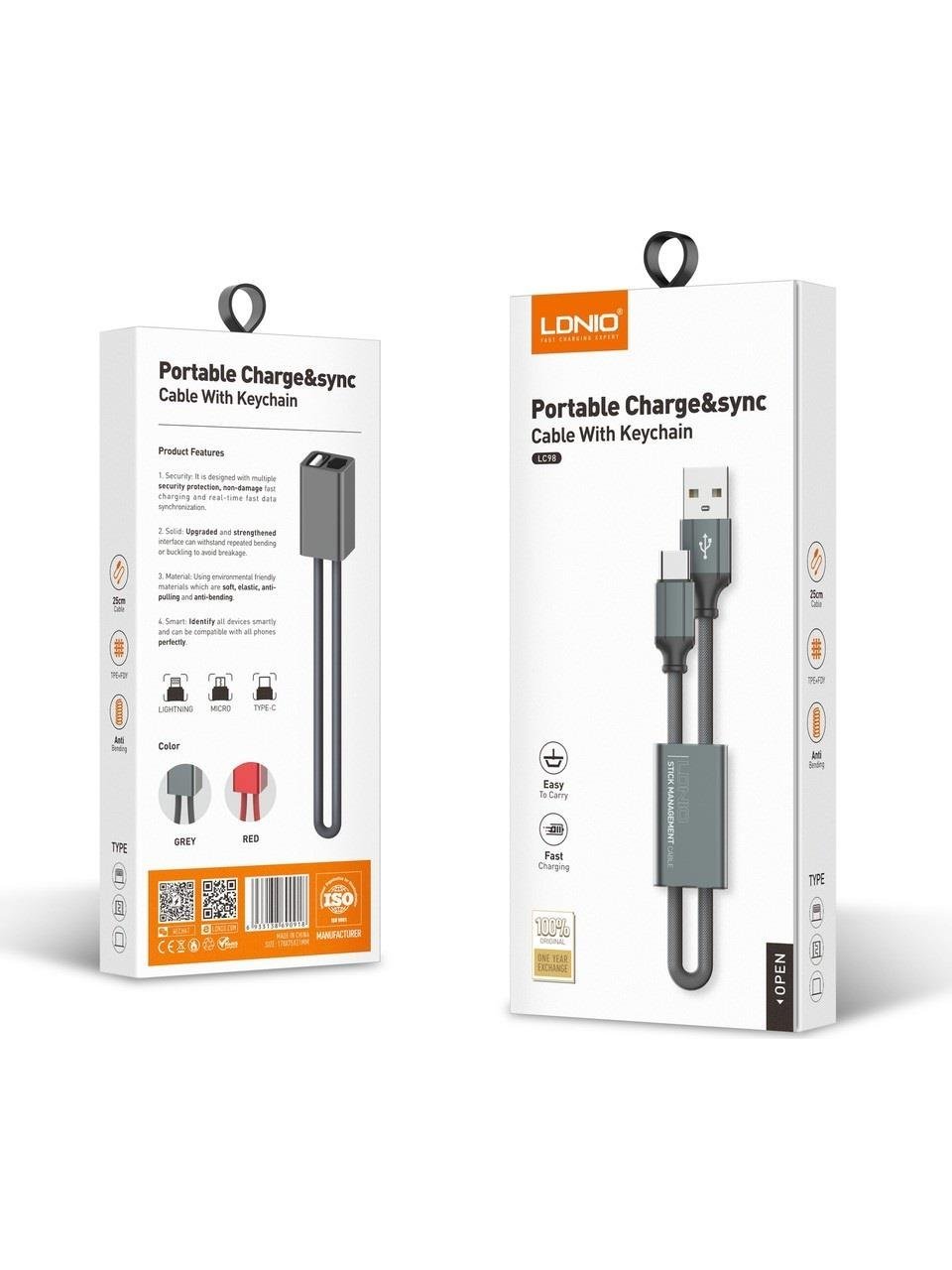 LDNIO 25CM MICRO HIZLI ŞARJ KABLO LC98M SİYAH