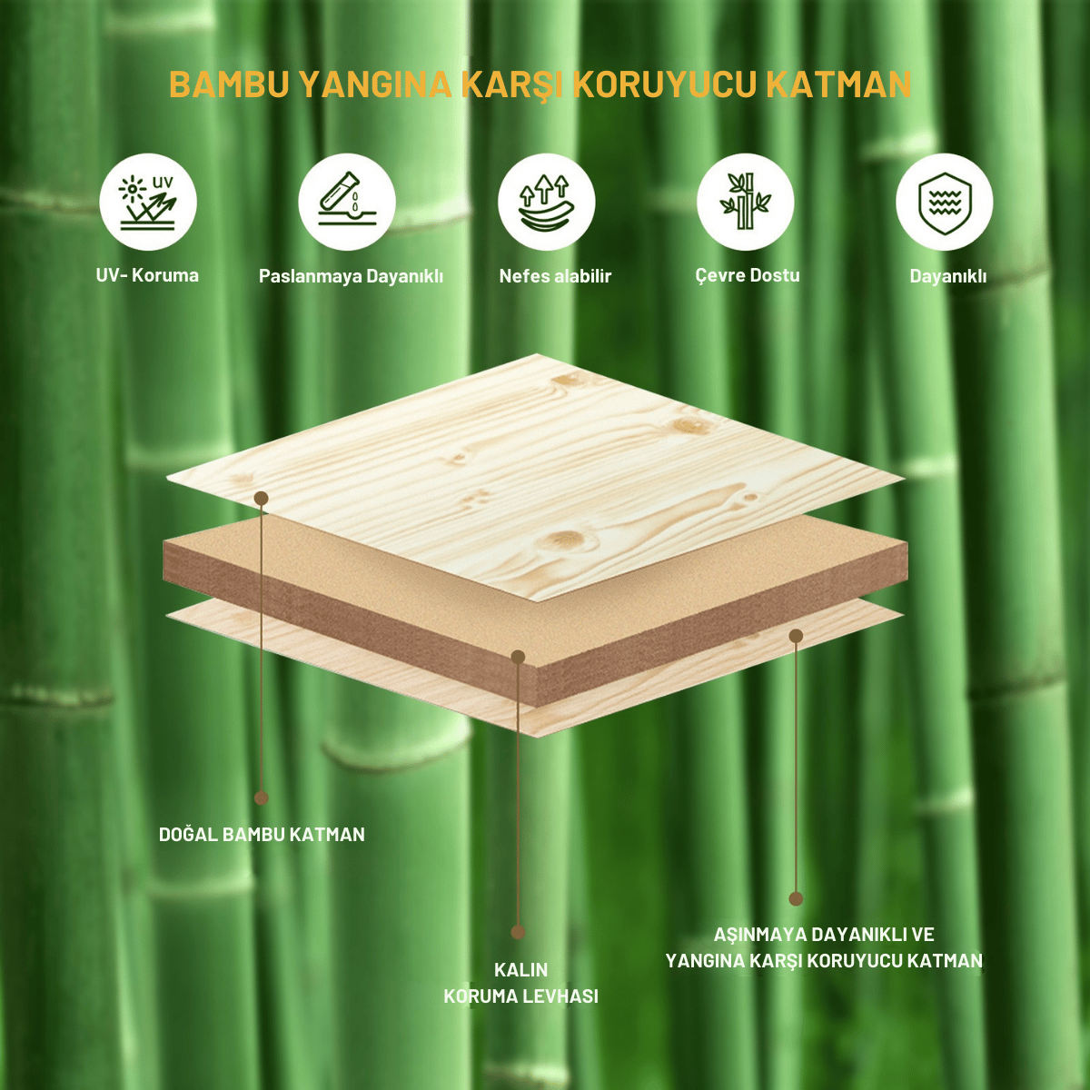 KingCamp Bamboo M 100x65 Bambu Kamp Masası
