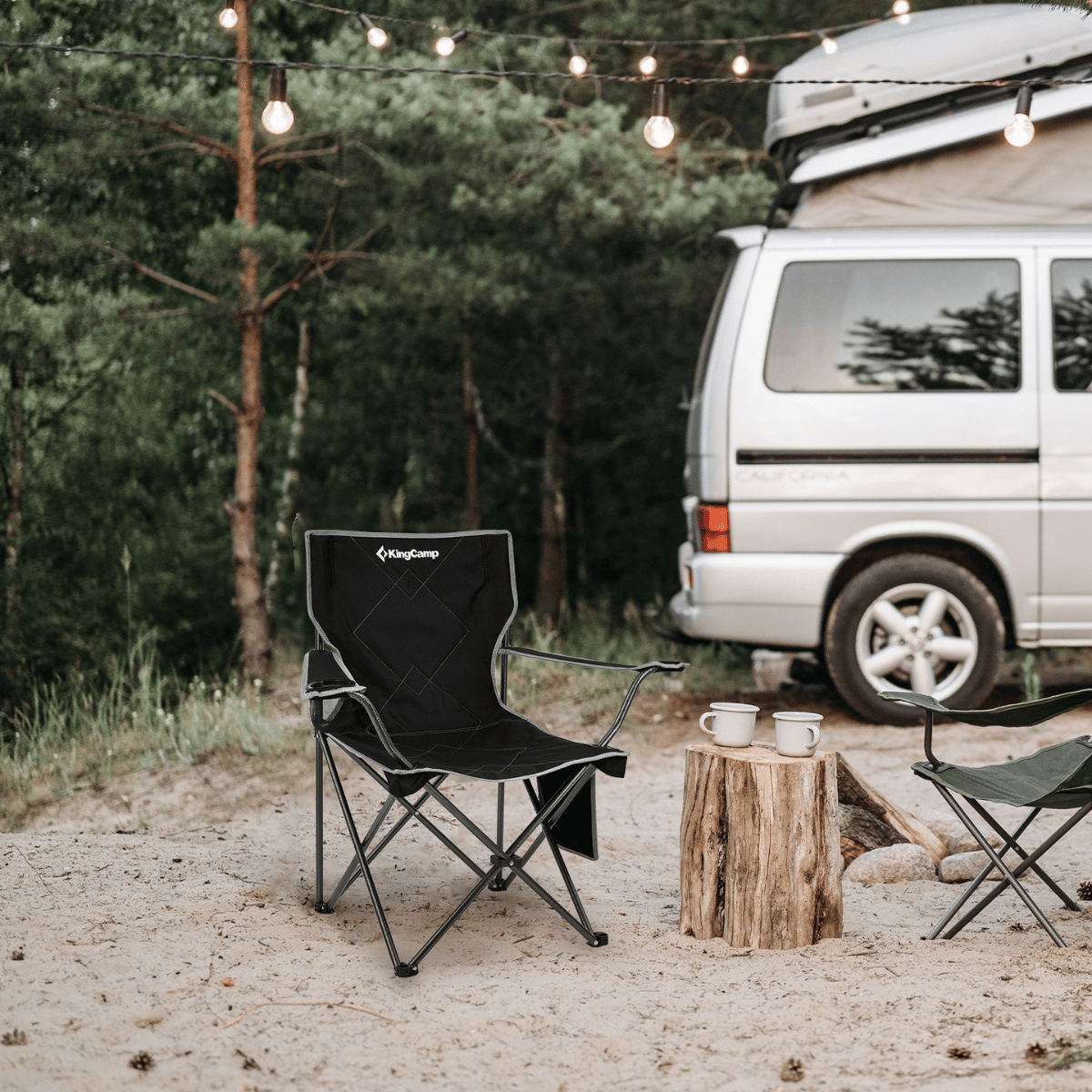KingCamp Lotus Comfort Konforlu & Takviyeli Kamp Sandalyesi Black